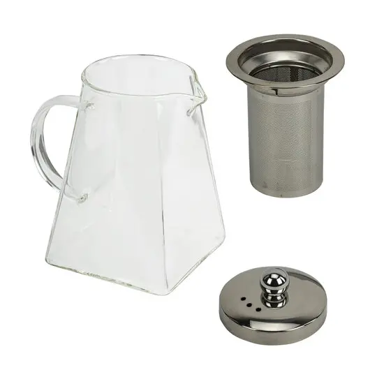 Чайник заварочный 950 мл, жаропрочное стекло, металлическая колба-заварник, DASWERK, 608647, фото 4