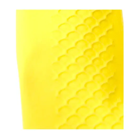 Перчатки латексные КЩС, сверхпрочные, плотные, хлопковое напыление, размер 9,5-10 XL, очень большой, желтые, HQ Profiline, 73590, фото 3