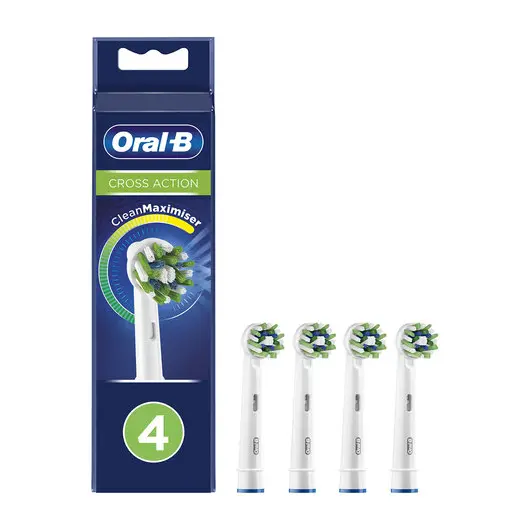 Насадки для электрической зубной щетки КОМПЛЕКТ 4 шт. ORAL-B (Орал-би) Cross Action EB50, 80348194, фото 1