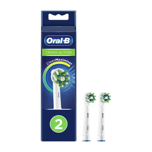 Насадки для электрической зубной щетки КОМПЛЕКТ 2 шт. ORAL-B (Орал-би) Cross Action EB50, 80347918, фото 1