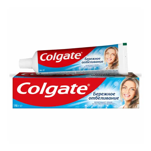 Зубная паста 100 мл COLGATE &quot;Бережное отбеливание&quot;, с фторидом и кальцием, 7891024188279, фото 1