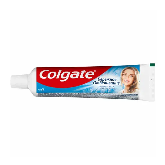 Зубная паста 50 мл COLGATE &quot;Бережное отбеливание&quot;, с фторидом и кальцием, 7891024188262, фото 3
