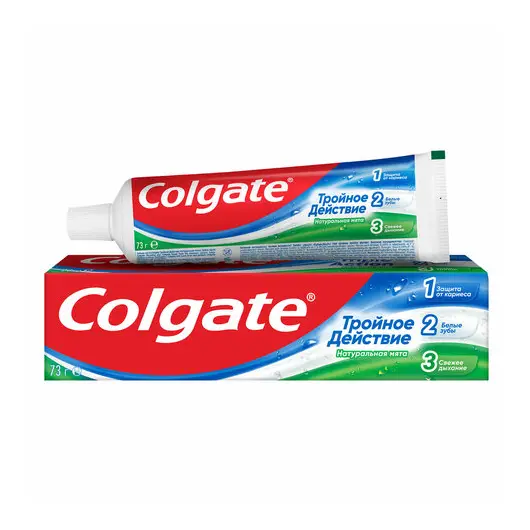 Зубная паста 50 мл COLGATE &quot;Натуральная мята&quot;, тройное действие, с фторидом, 7891024128954, фото 1