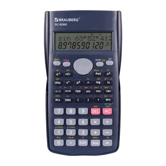Калькулятор инженерный BRAUBERG SC-82MS (158х85 мм), 240 функций,10+2 разрядов, ТЕМНО-СИНИЙ, 271721, фото 1