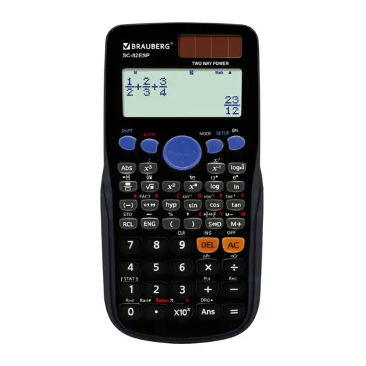 Калькулятор инженерный BRAUBERG SC-82ESP (165х84 мм), 252 функции, 10+2 разрядов, двойное питание, 271723, фото 2